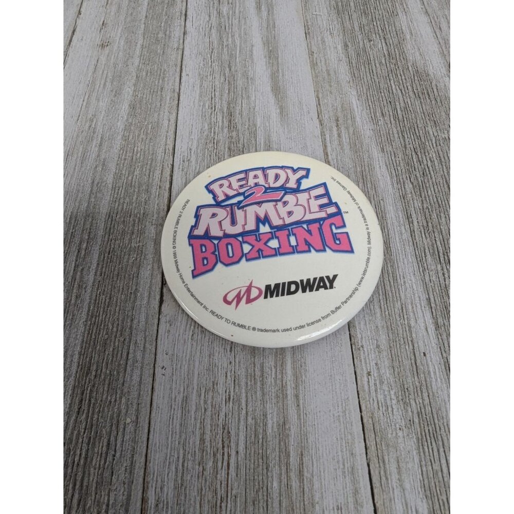 Ready 2 Rumble Boxing Midway Pinback Button 1999 3" Round Metal Collectible